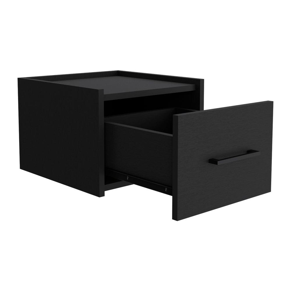 Floating Nightstand Calion, Bedroom, Black. Picture 4