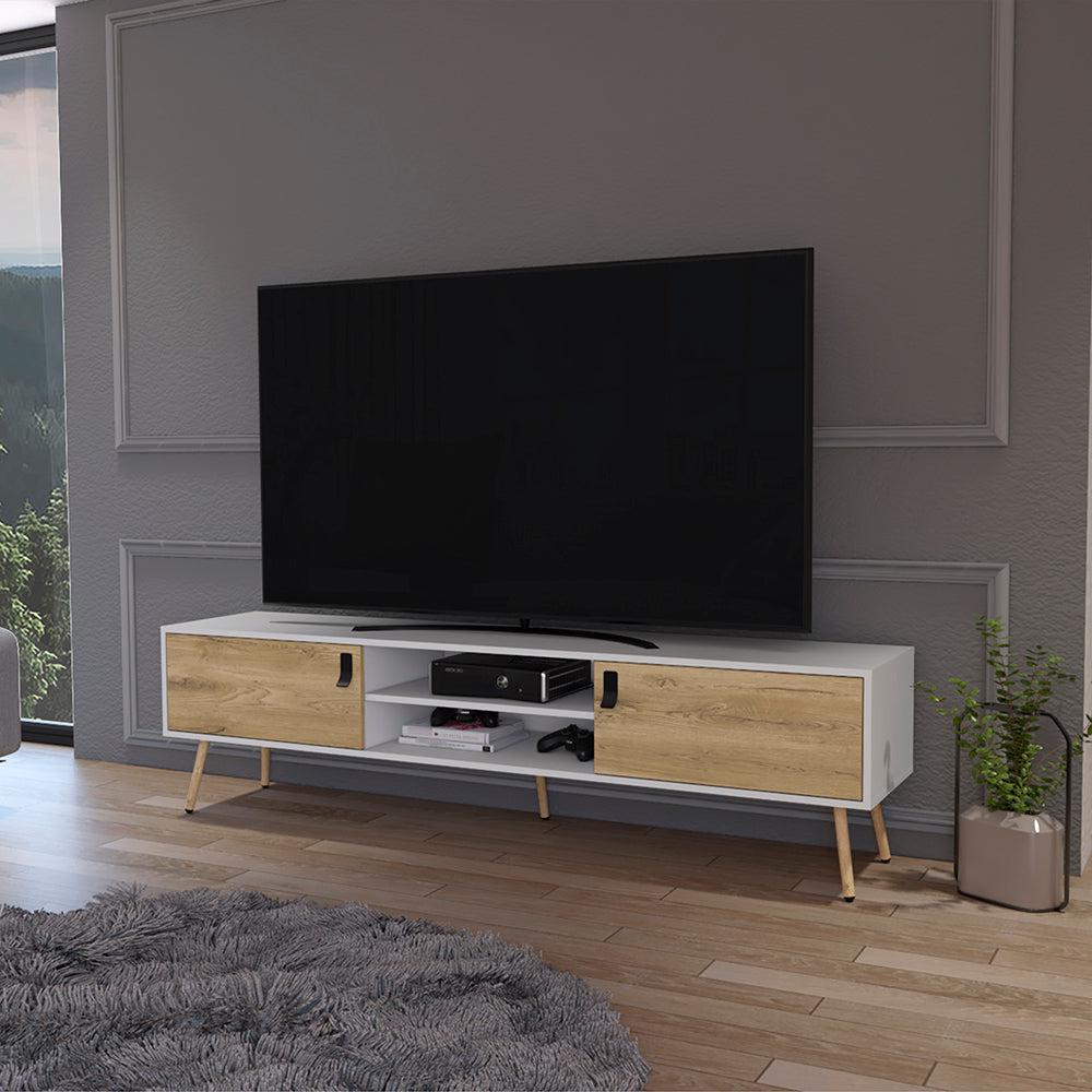 Tv Stand A Magness, Living Room, White / Macadamia. Picture 2