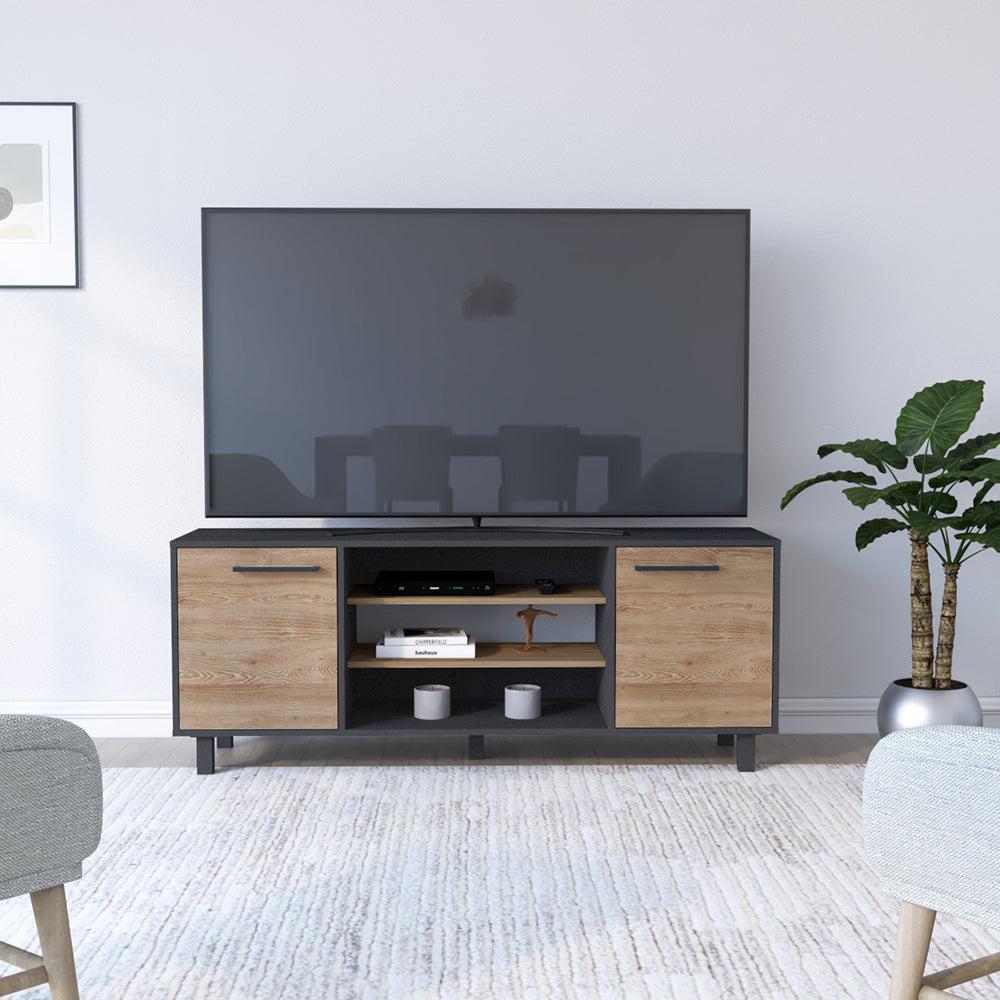 Tv Stand for TV´s up 55" Washington, Four Shelves, Black Wengue / Pine Finish. Picture 1