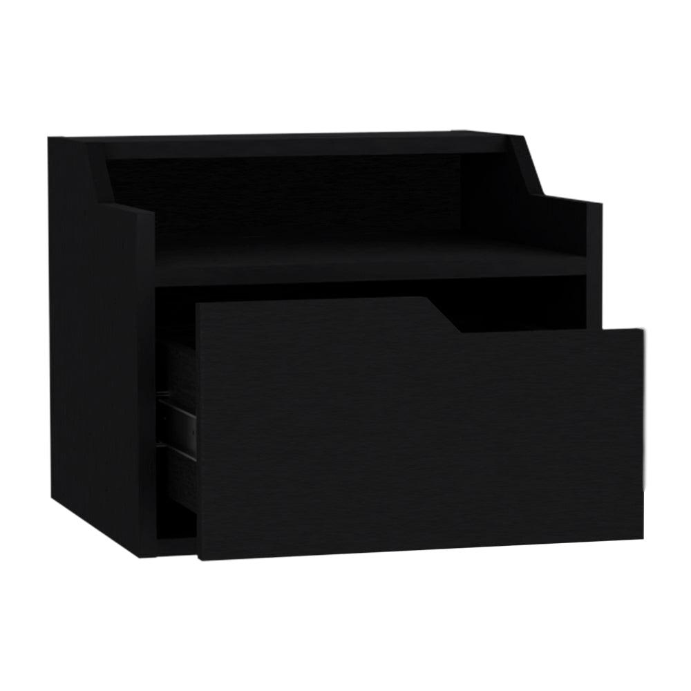 Floating Nightstand Chester, Bedroom, Black. Picture 4