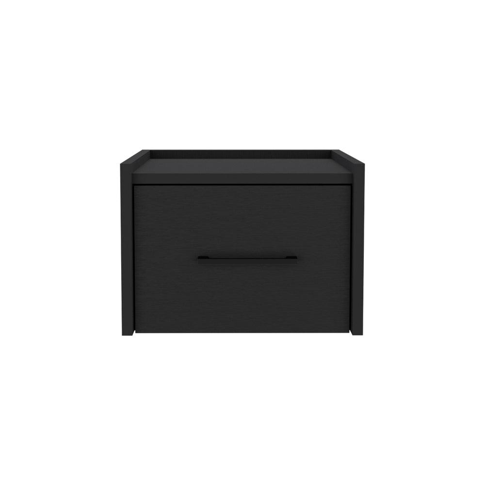 Floating Nightstand Calion, Bedroom, Black. Picture 1