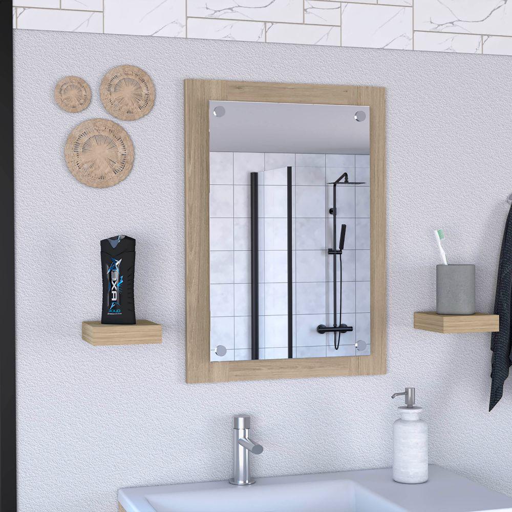 Bathroom Mirror Epic, Frame, Light Pine Finish. Picture 1