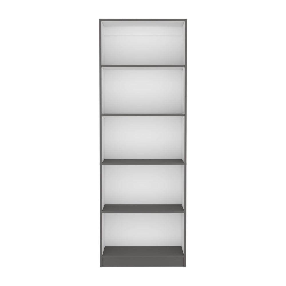 Bookcase 4-Shelves Benzoni, Office, Matt Gray / White. Picture 1