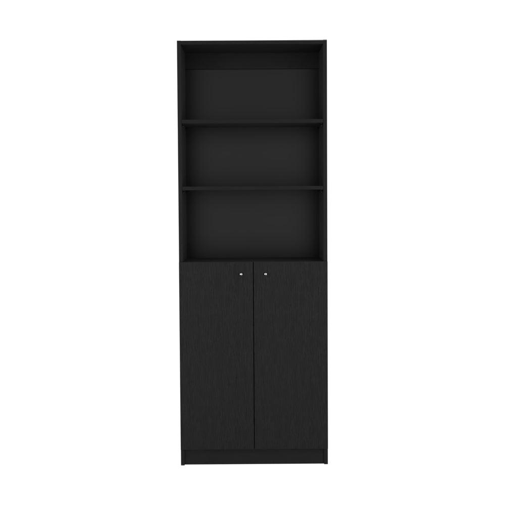 Bookcase Dual-Door Benzoni, Office, Black. Picture 1