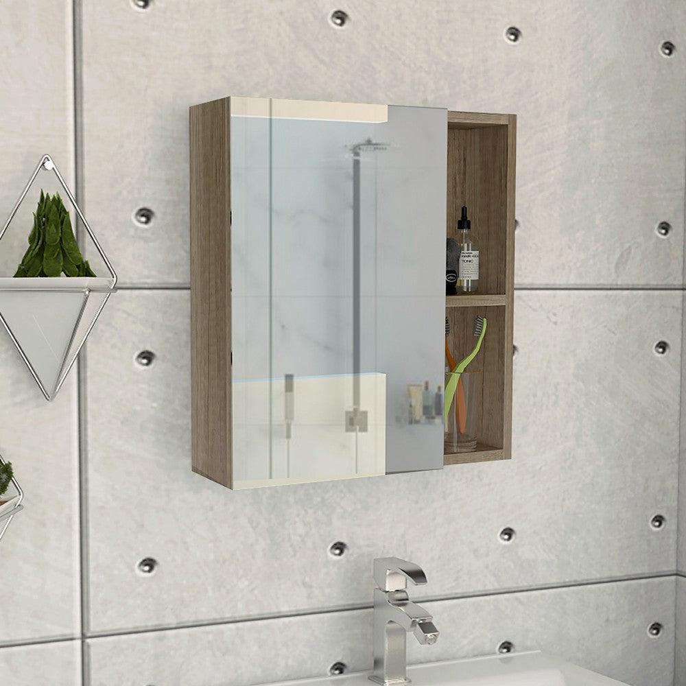 Medicine Cabinet Mirror Clifton, Five Internal Shelves, Pine Finish. Picture 1