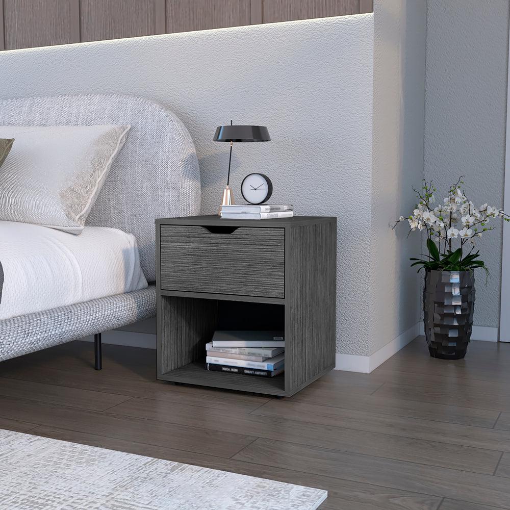 Nightstand Altheimer, Living Room, Light Gray. Picture 2
