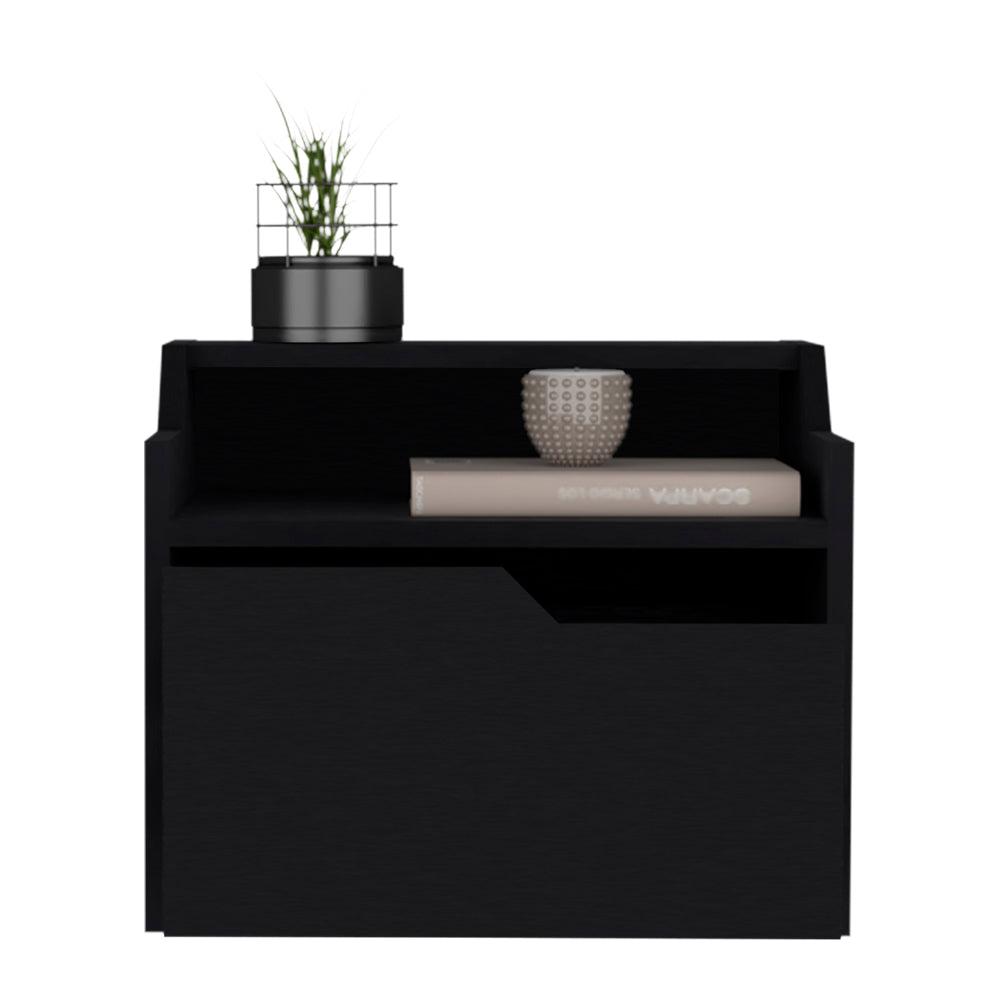 Floating Nightstand Chester, Bedroom, Black. Picture 2