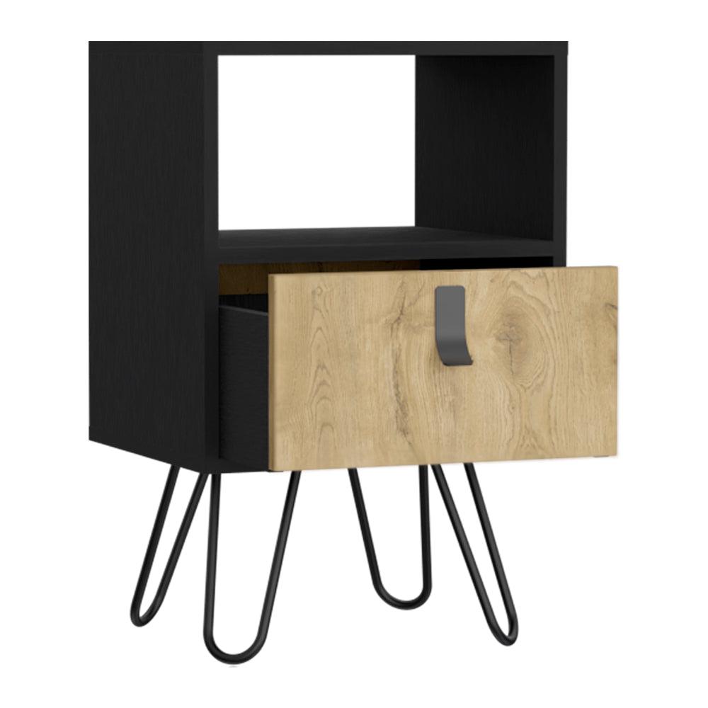 Nightstand B Magness, Living Room, Black / Macadamia. Picture 6