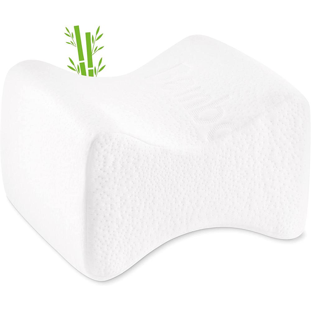 Memory Foam Knee Pillow for Side Sleepers, with Bamboo Cover