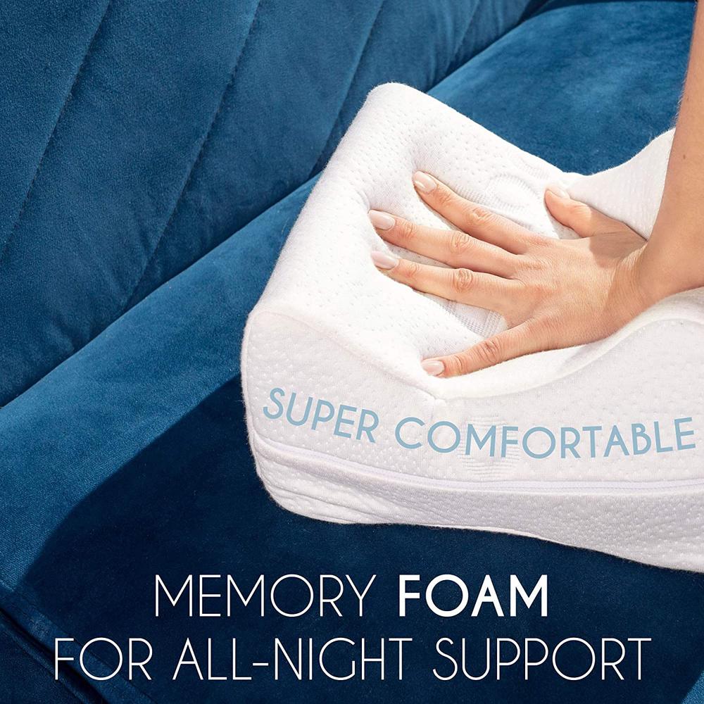 Memory Foam Knee Pillow for Side Sleepers, with Bamboo Cover