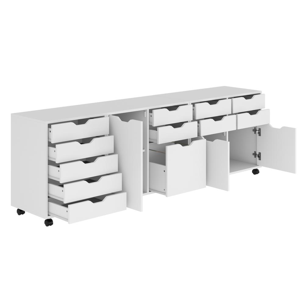 Halifax 3-Pc Cabinet Set with File Drawer, White. Picture 5