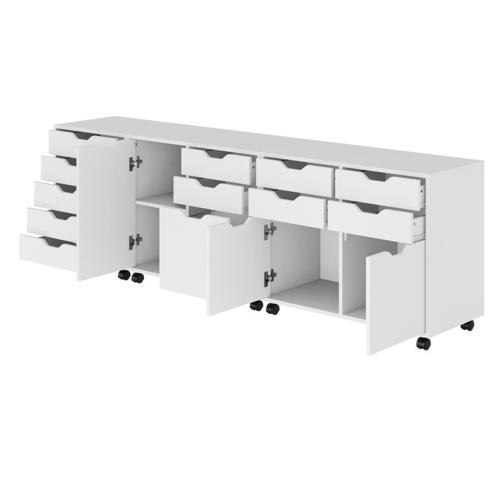 Halifax 3-Pc Cabinet Set with File Drawer, White. Picture 6
