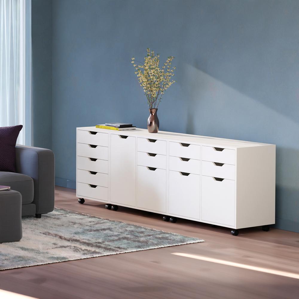 Halifax 3-Pc Cabinet Set with File Drawer, White. Picture 7