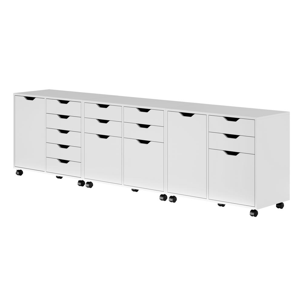 Halifax 3-Pc Cabinet Set with File Drawer, White. Picture 1