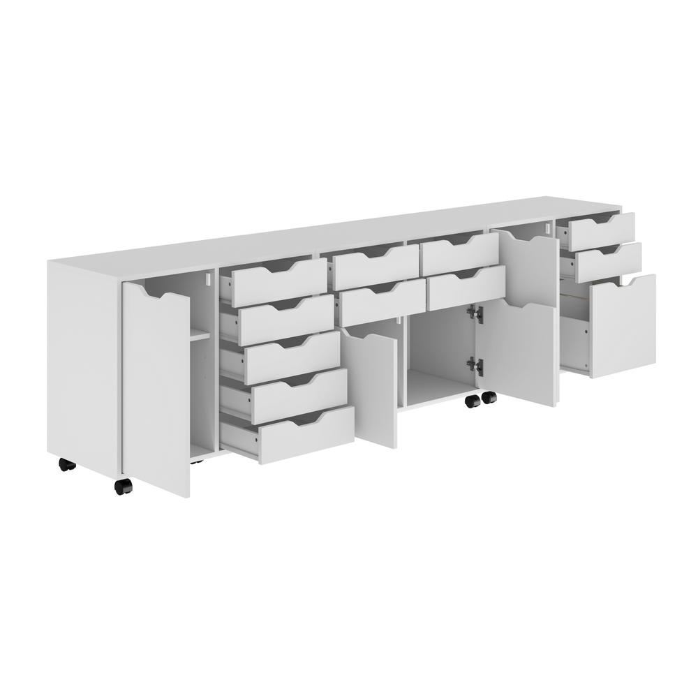 Halifax 3-Pc Cabinet Set with File Drawer, White. Picture 5