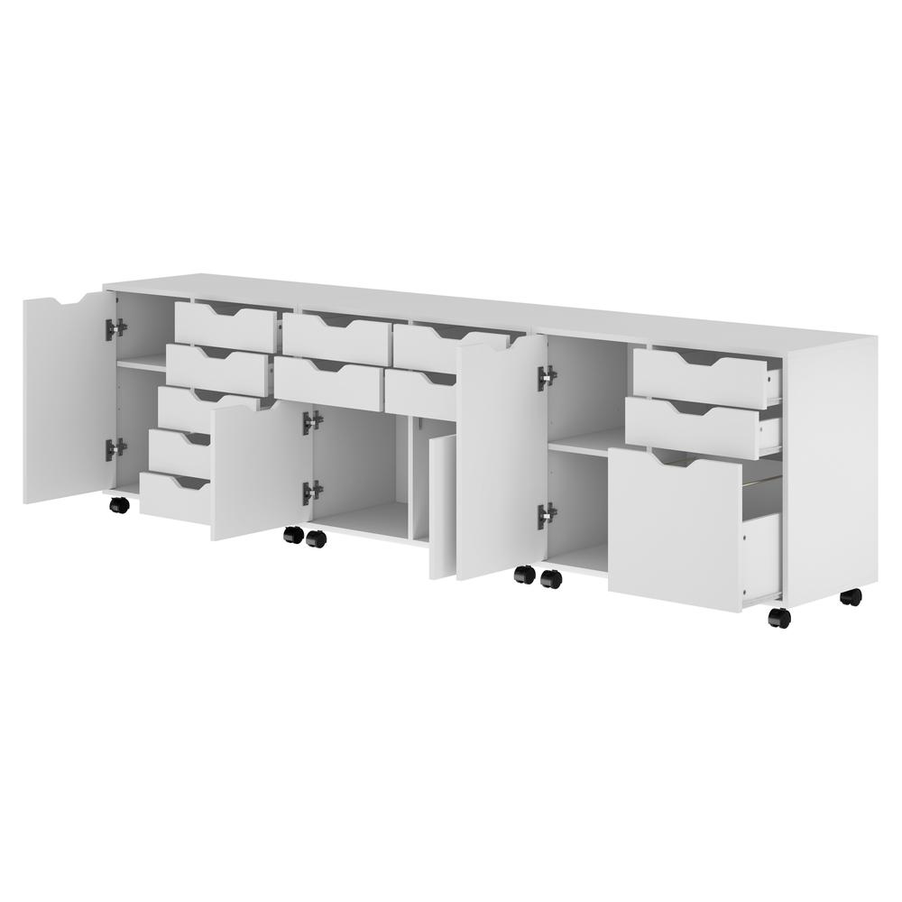 Halifax 3-Pc Cabinet Set with File Drawer, White. Picture 6
