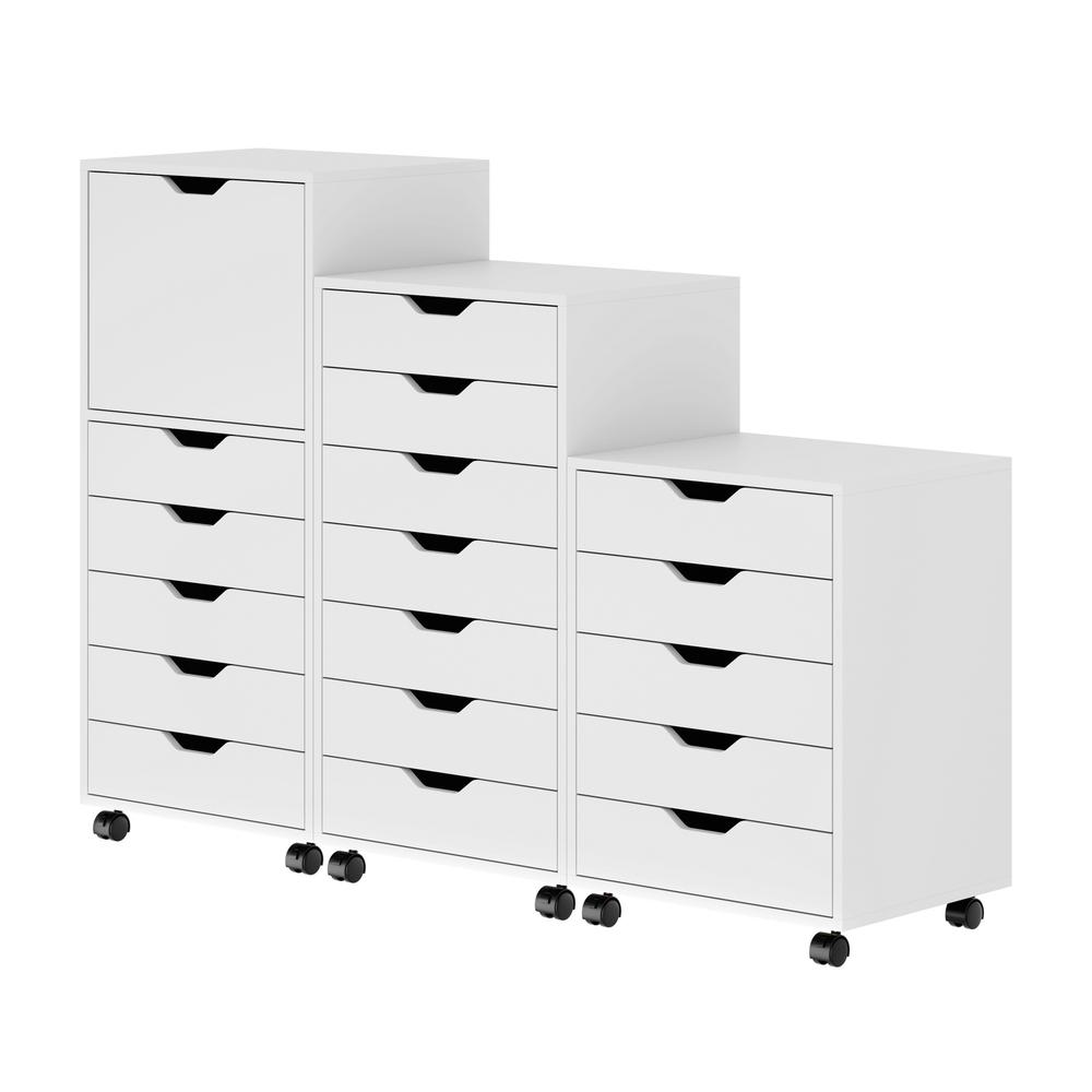Halifax 3-Pc Multi-Drawer Storage Cabinet Set, White. Picture 1