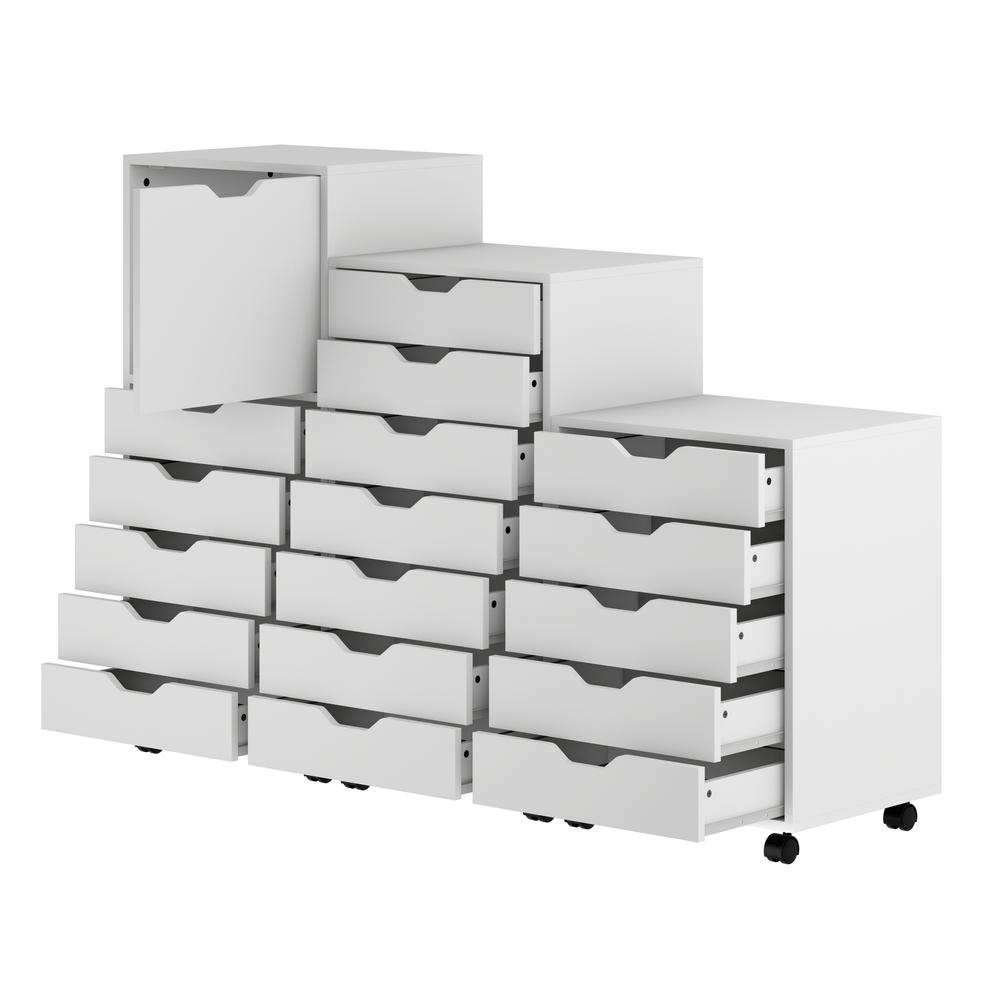 Halifax 3-Pc Multi-Drawer Storage Cabinet Set, White. Picture 8