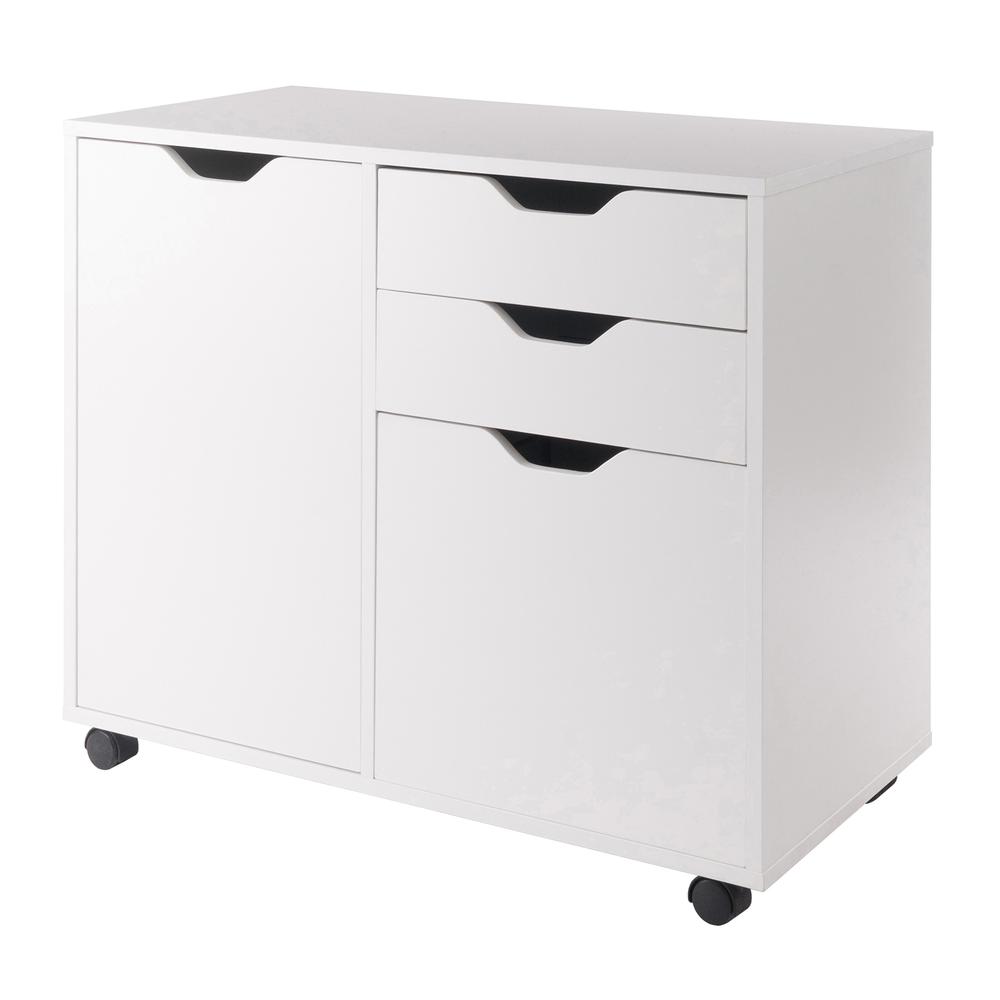 Halifax 2 Section Mobile Filing Cabinet, White. Picture 1