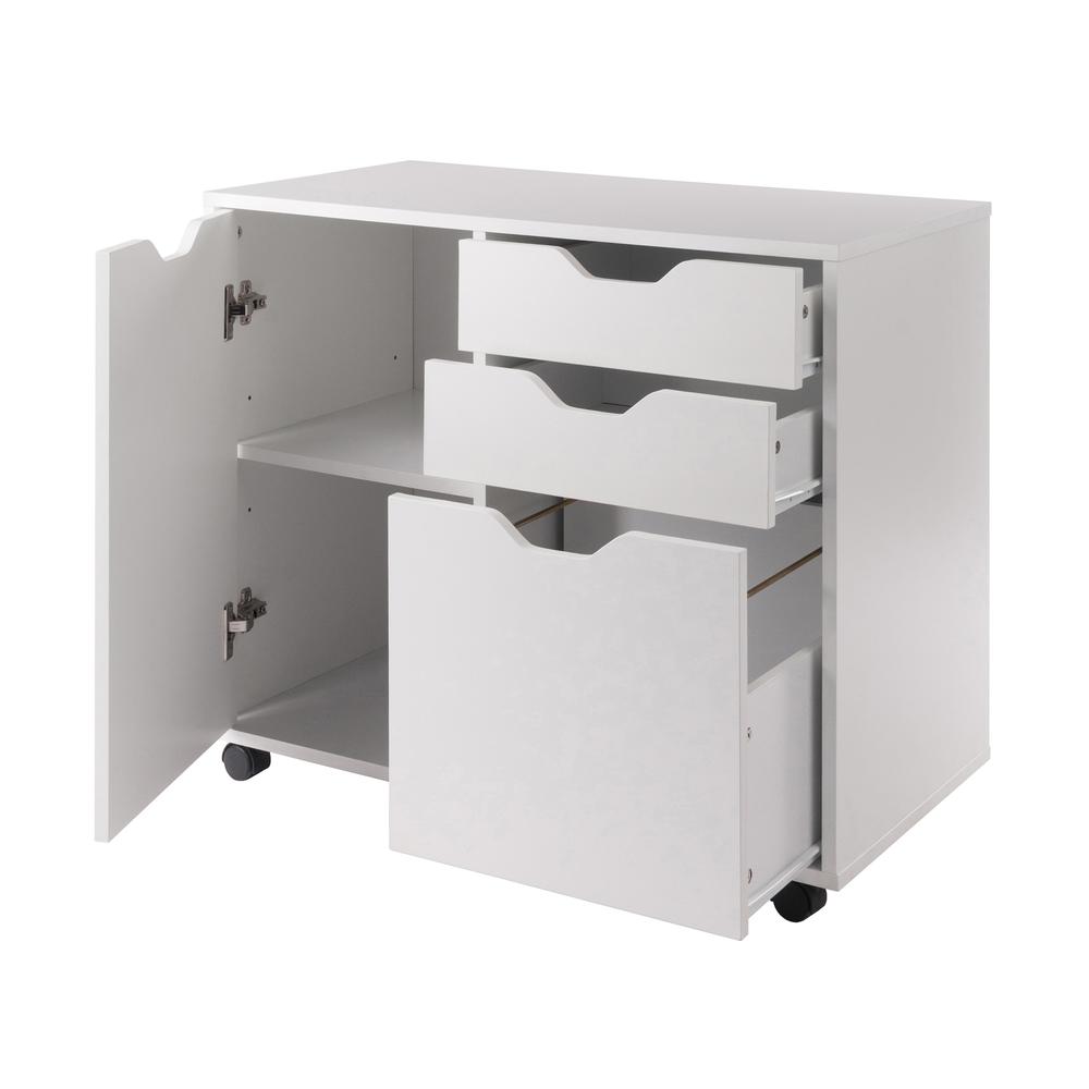 Halifax 2 Section Mobile Filing Cabinet, White. Picture 2