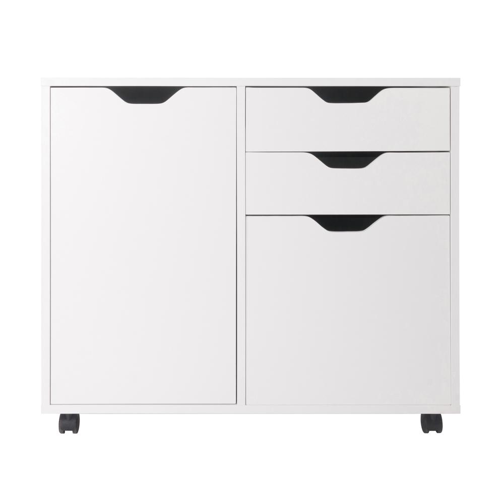 Halifax 2 Section Mobile Filing Cabinet, White. Picture 3