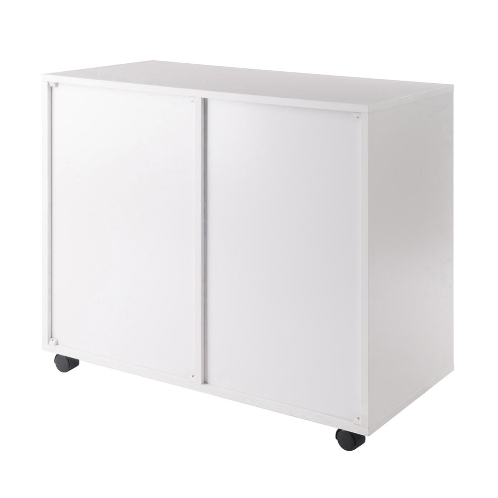 Halifax 2 Section Mobile Filing Cabinet, White. Picture 6