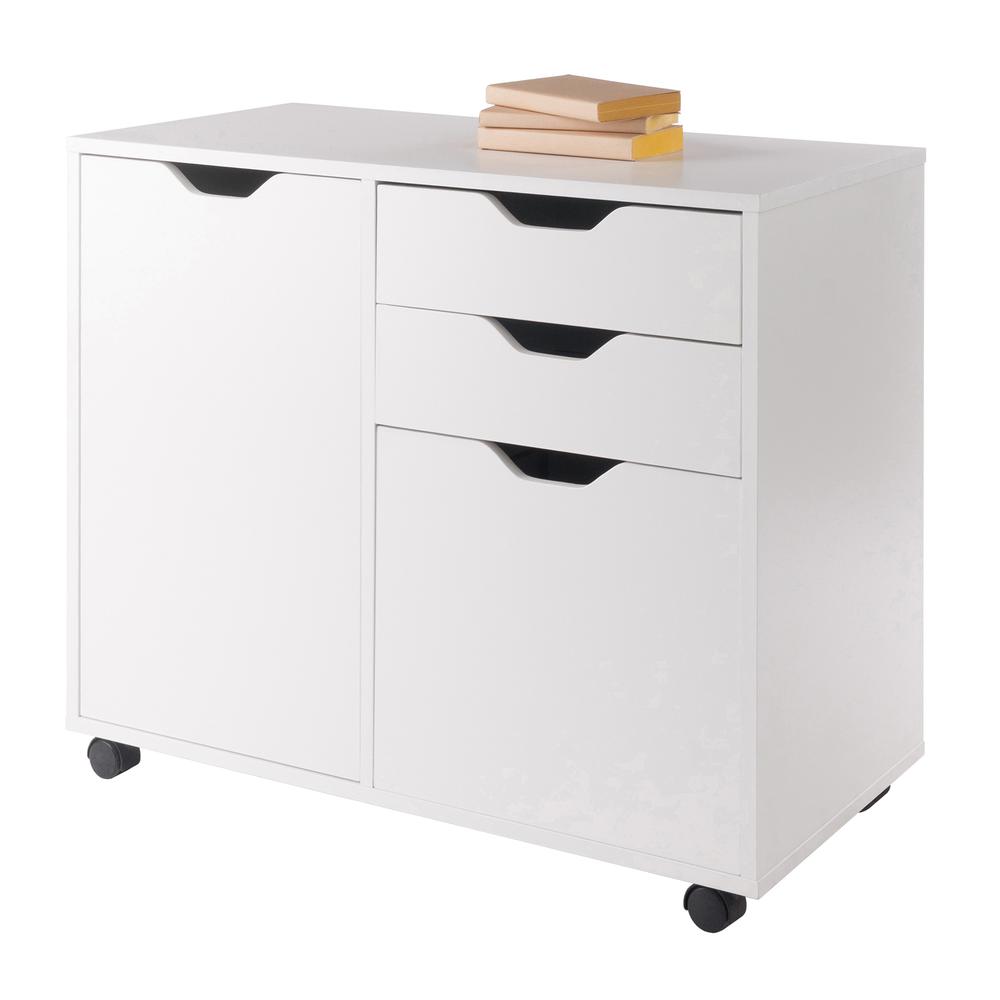 Halifax 2 Section Mobile Filing Cabinet, White. Picture 7