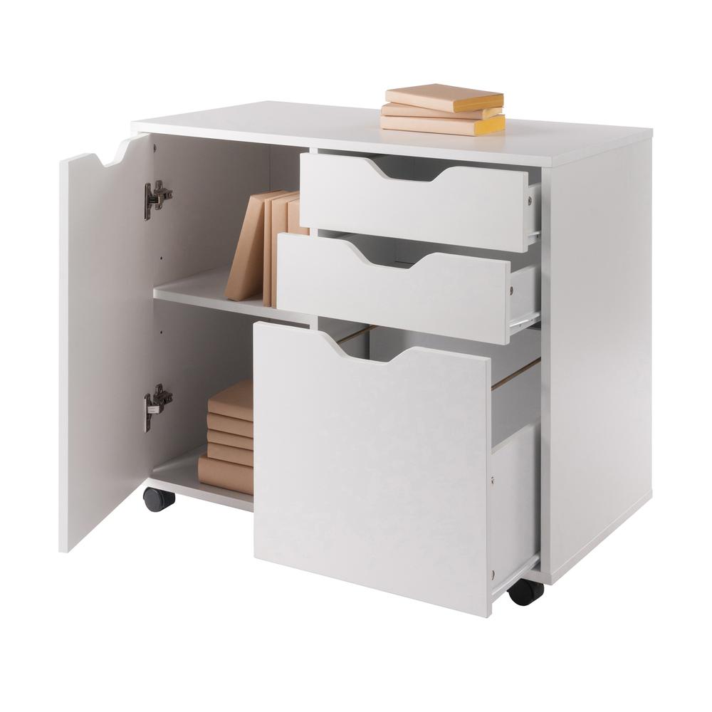 Halifax 2 Section Mobile Filing Cabinet, White. Picture 8