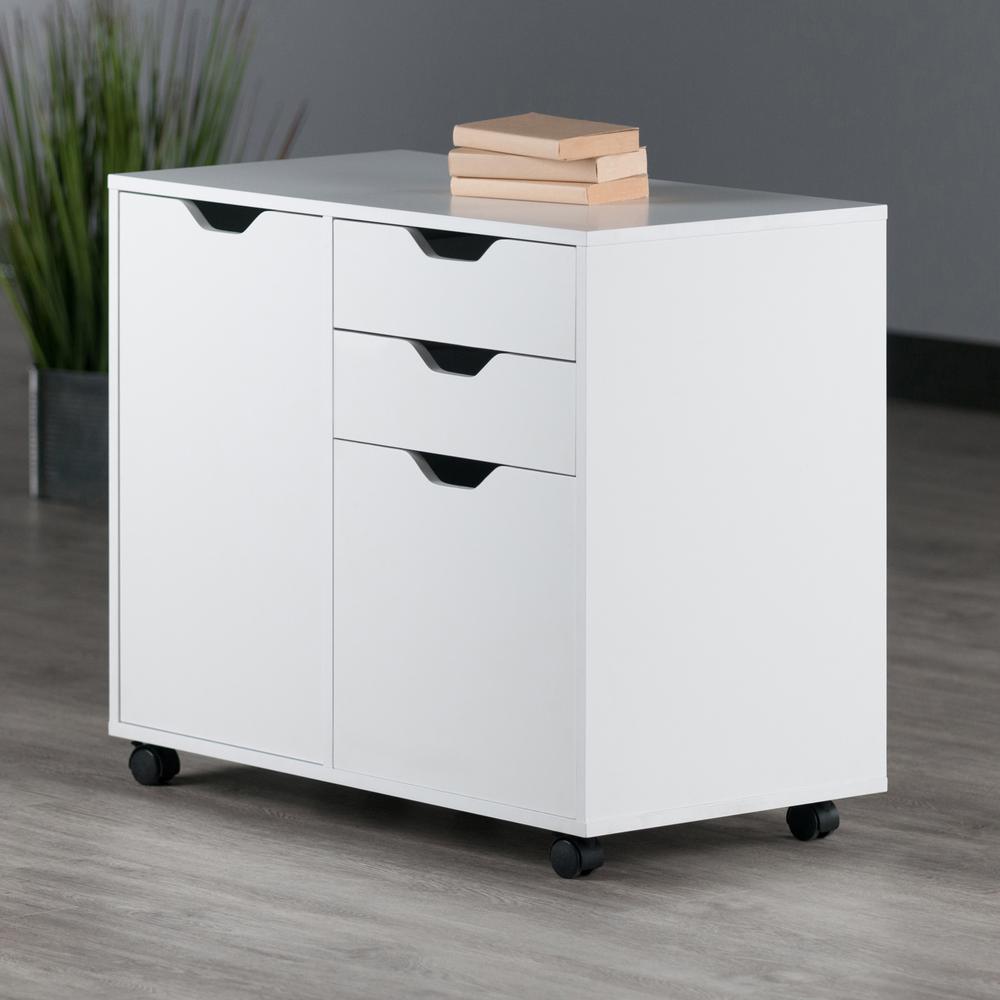 Halifax 2 Section Mobile Filing Cabinet, White. Picture 9