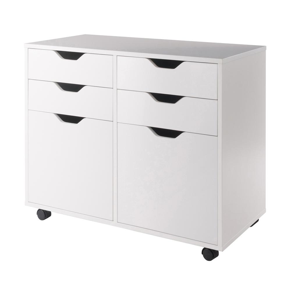 Halifax 2 Section Mobile Storage Cabinet, White. Picture 1