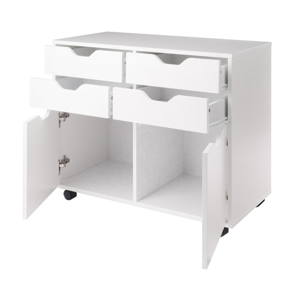 Halifax 2 Section Mobile Storage Cabinet, White. Picture 2