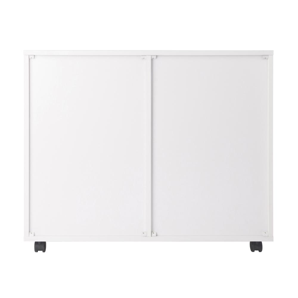 Halifax 2 Section Mobile Storage Cabinet, White. Picture 5