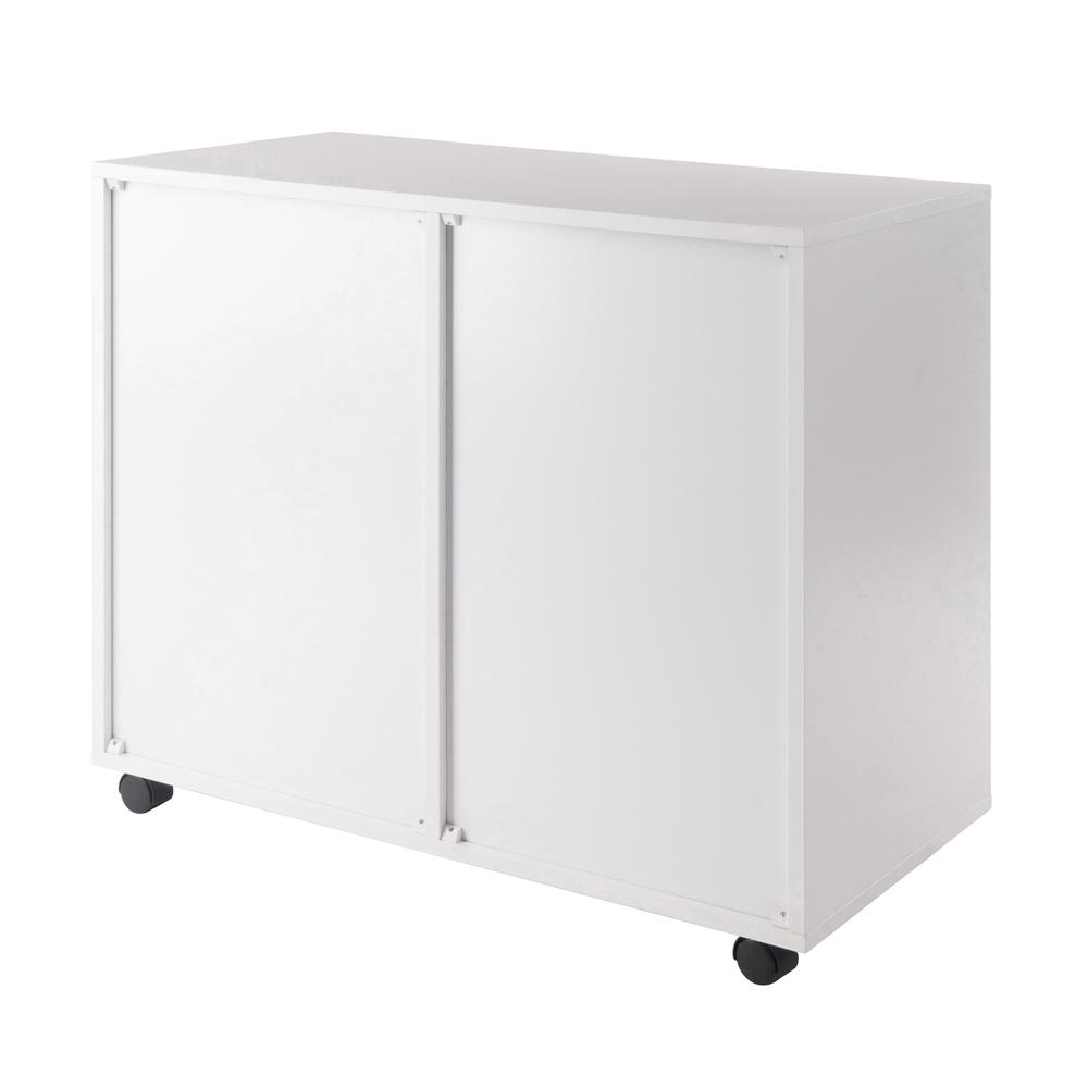 Halifax 2 Section Mobile Storage Cabinet, White. Picture 11