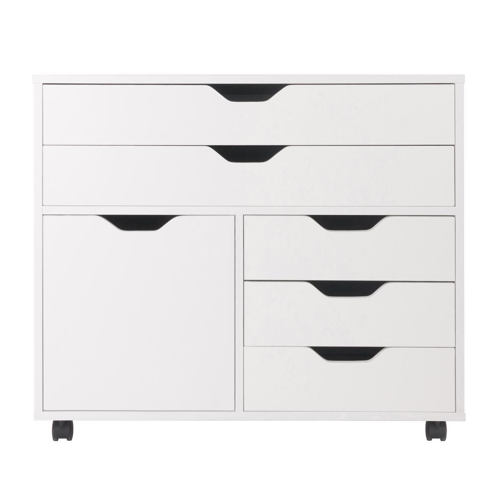 Halifax 3 Section Mobile Storage Cabinet, White. Picture 3