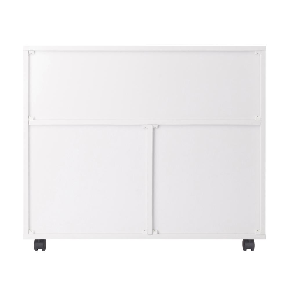 Halifax 3 Section Mobile Storage Cabinet, White. Picture 5