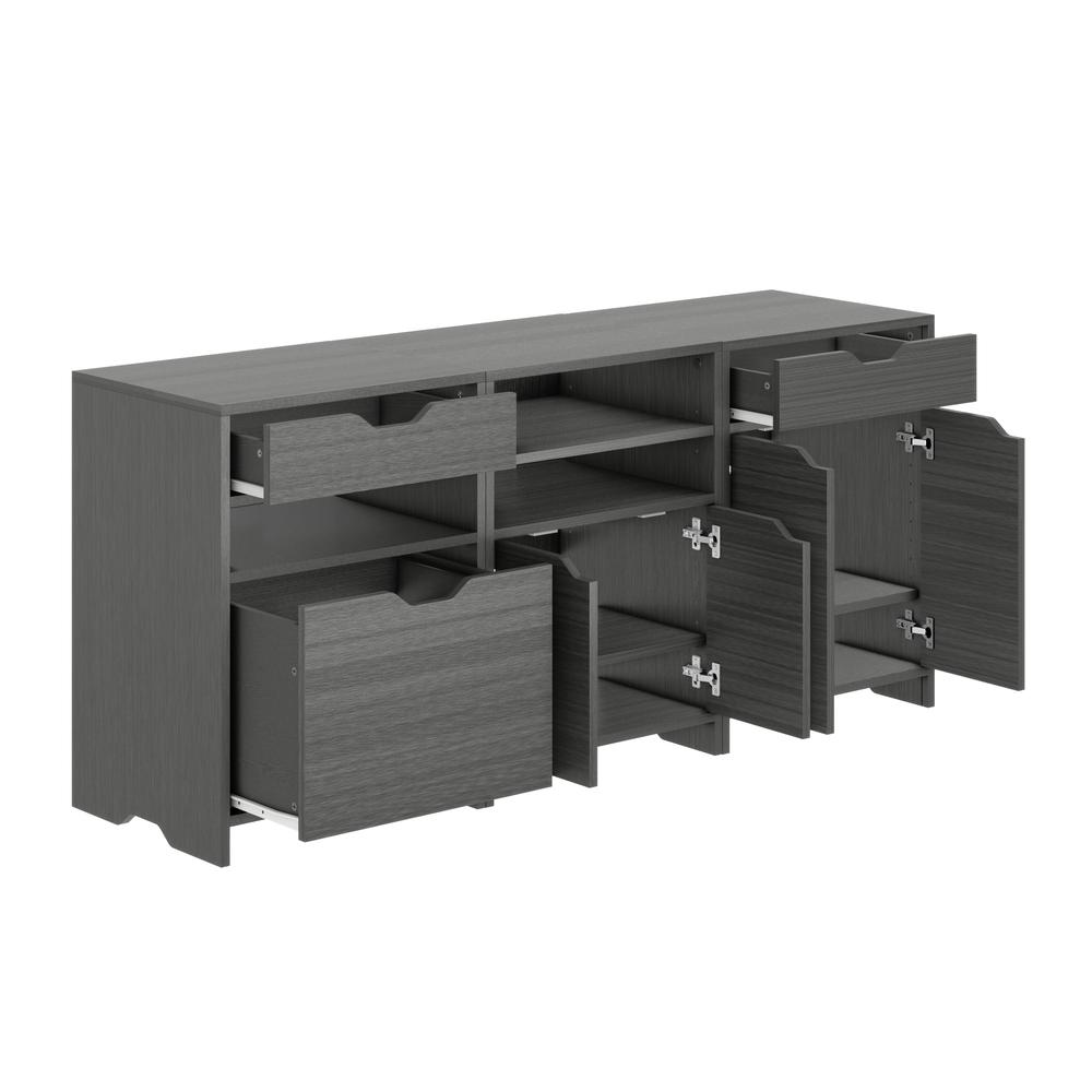 Nova 3-Pc Storage Cabinet Set, Charcoal. Picture 5
