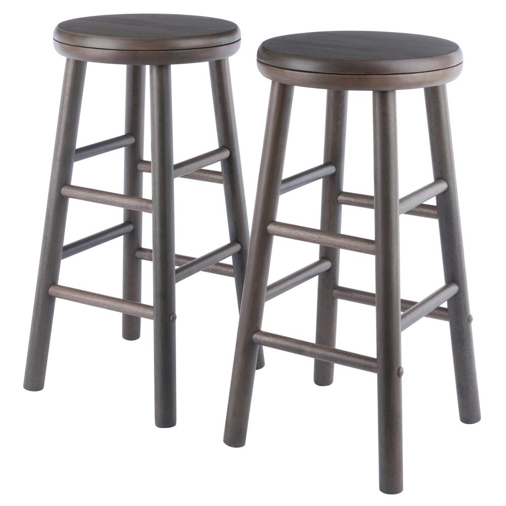 Shelby 2-Pc Swivel Seat Counter Stool Set, Oyster Gray. Picture 1