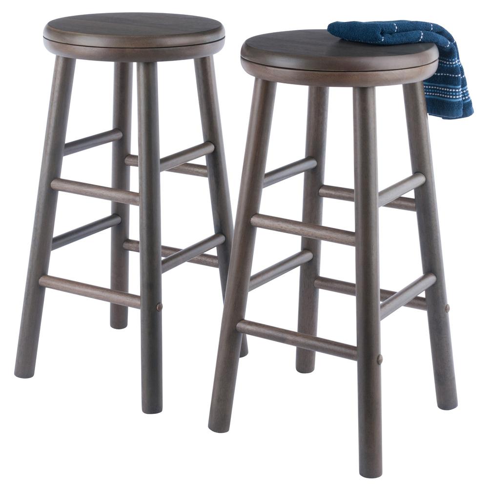 Shelby 2-Pc Swivel Seat Counter Stool Set, Oyster Gray. Picture 7