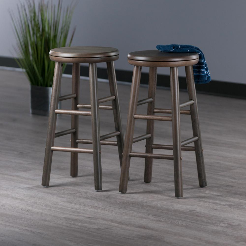 Shelby 2-Pc Swivel Seat Counter Stool Set, Oyster Gray. Picture 10