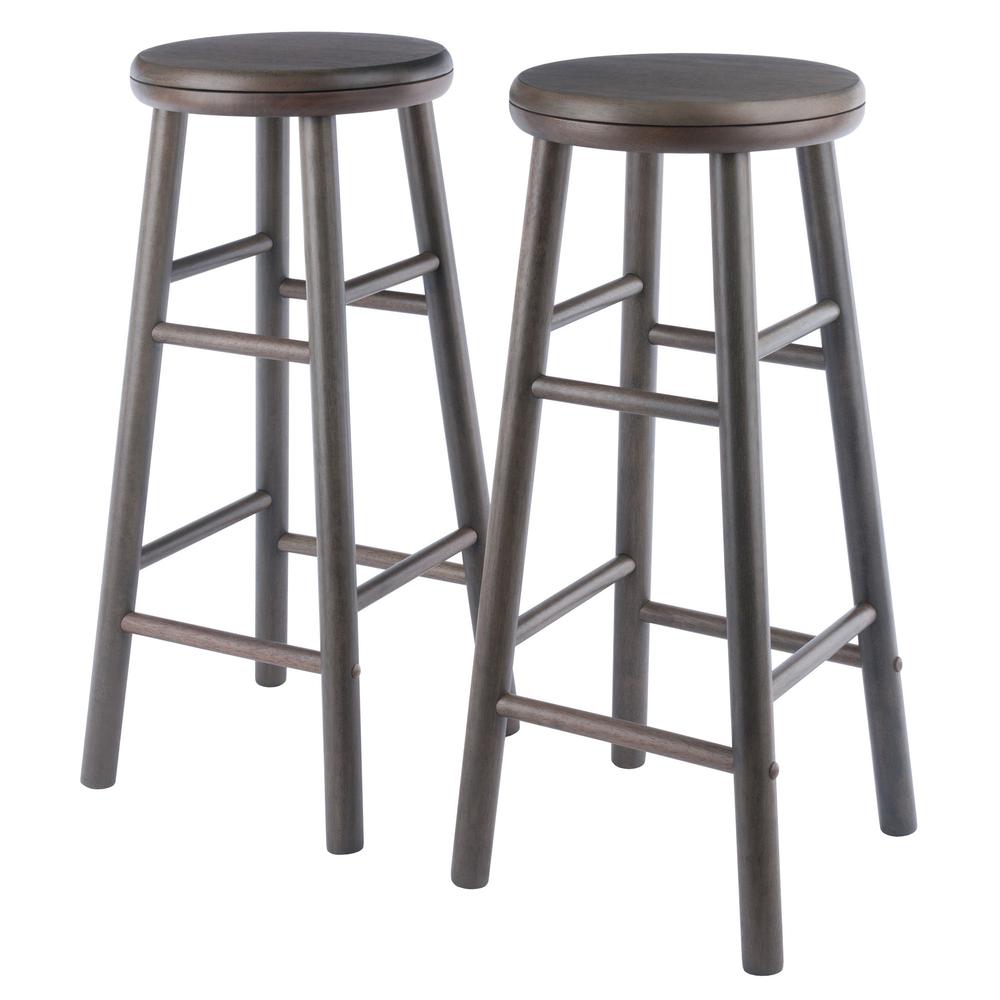 Shelby 2-Pc Swivel Seat Bar Stool Set, Oyster Gray. Picture 1