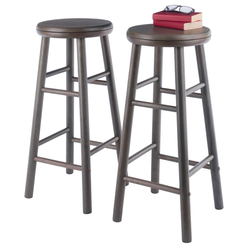 Shelby 2-Pc Swivel Seat Bar Stool Set, Oyster Gray. Picture 6