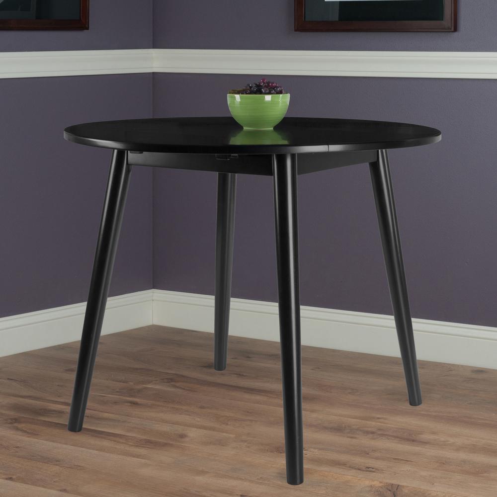 Moreno Round Drop Leaf Dining Table, Black. Picture 10