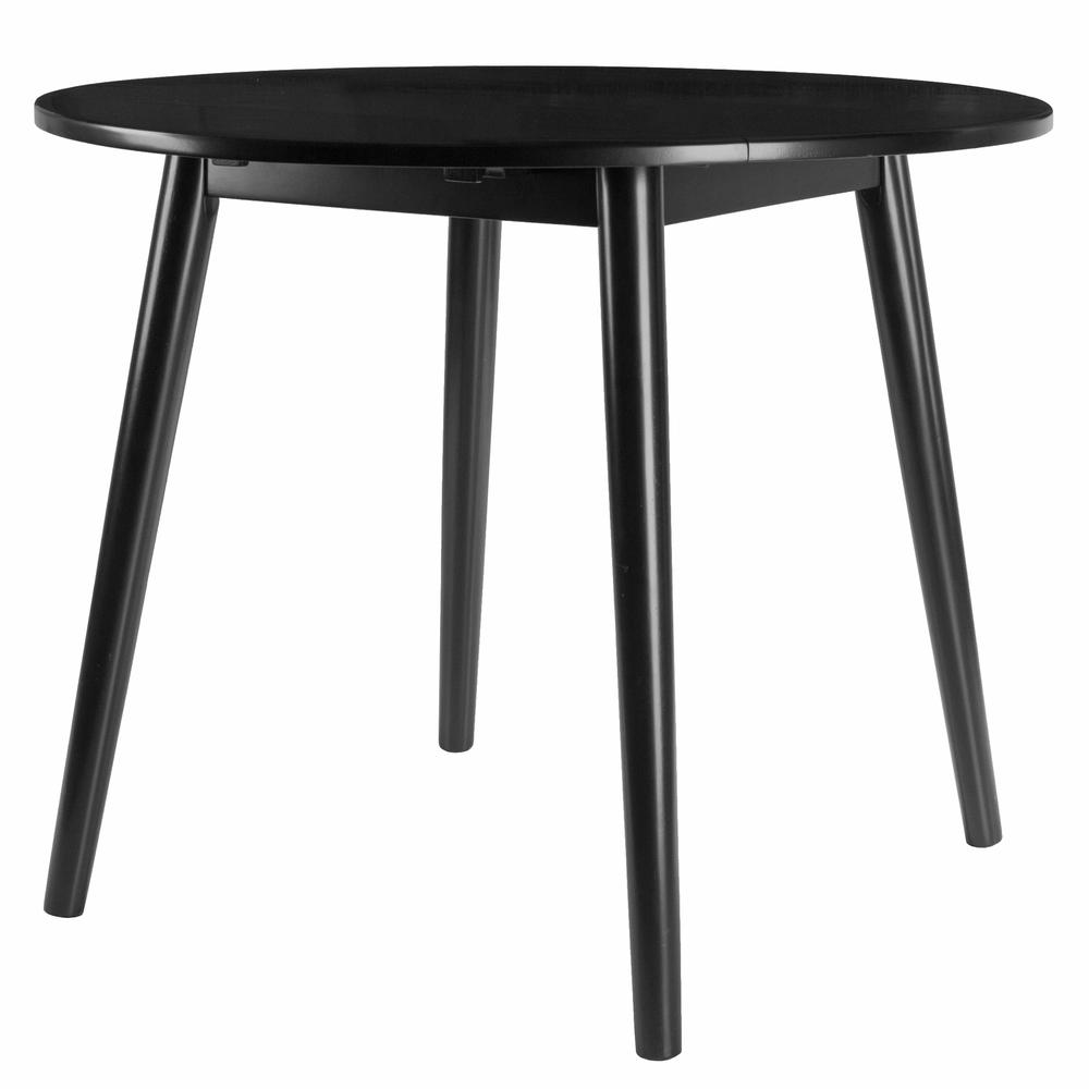 Moreno Round Drop Leaf Dining Table, Black. Picture 1