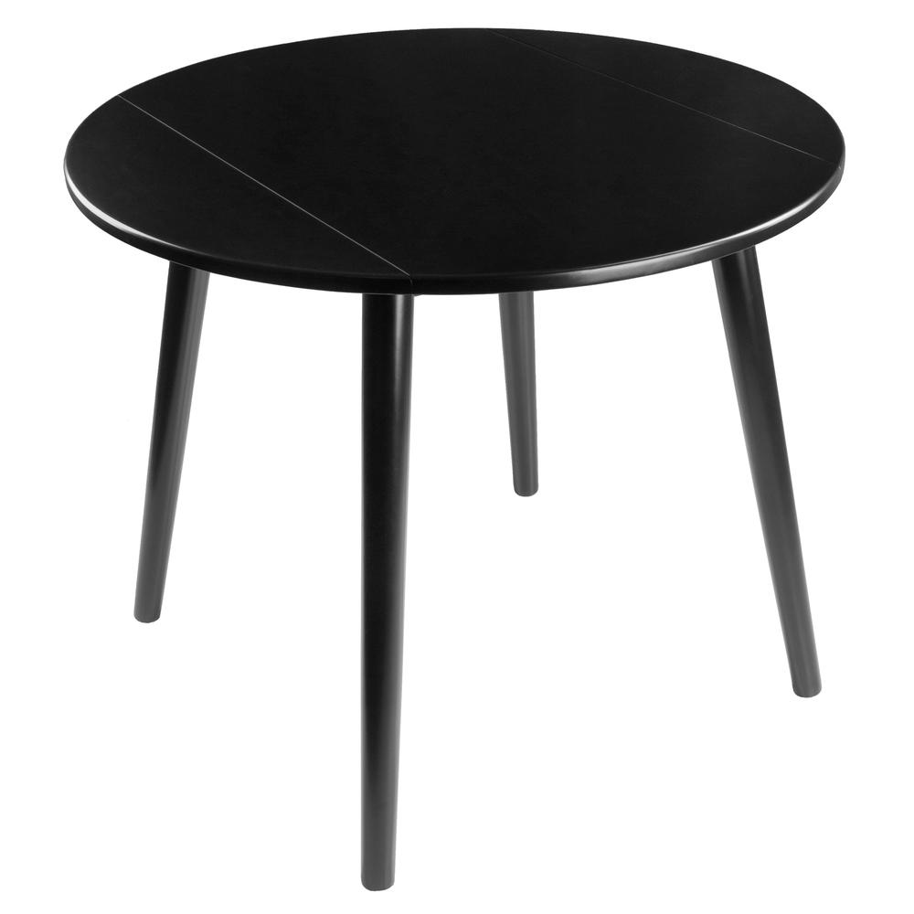 Moreno Round Drop Leaf Dining Table, Black. Picture 2