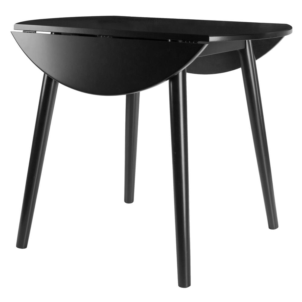 Moreno Round Drop Leaf Dining Table, Black. Picture 4
