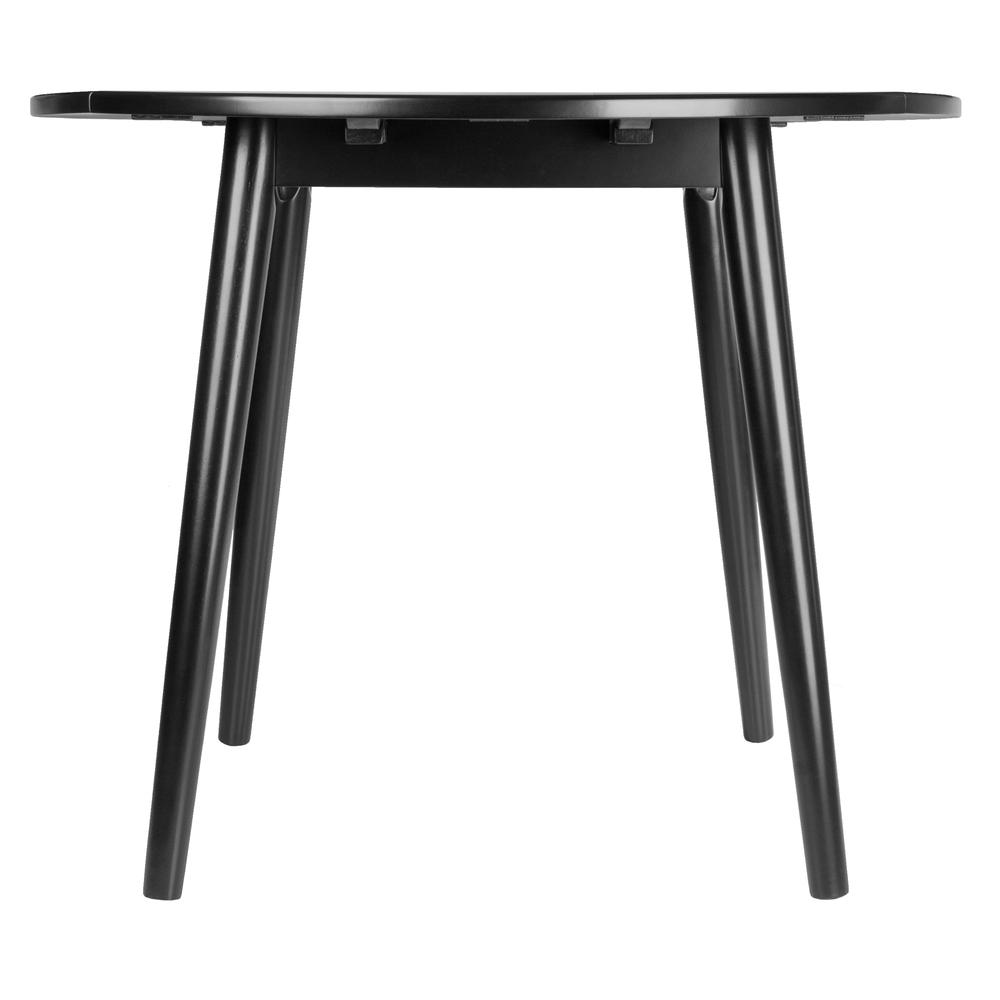 Moreno Round Drop Leaf Dining Table, Black. Picture 5