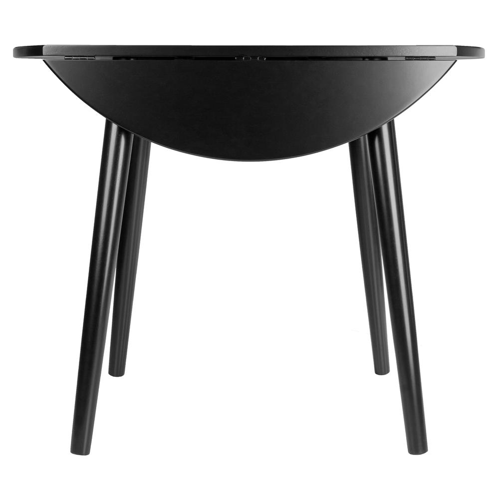 Moreno Round Drop Leaf Dining Table, Black. Picture 7