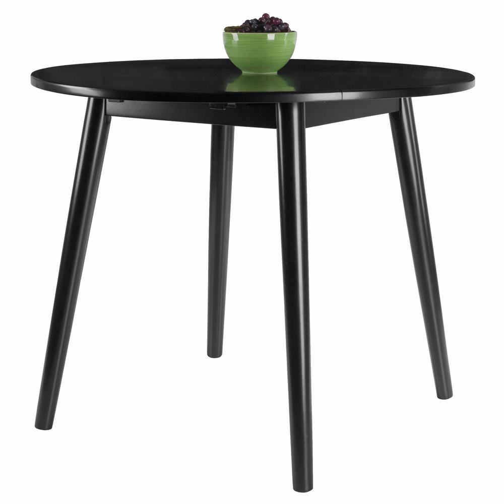 Moreno Round Drop Leaf Dining Table, Black. Picture 9