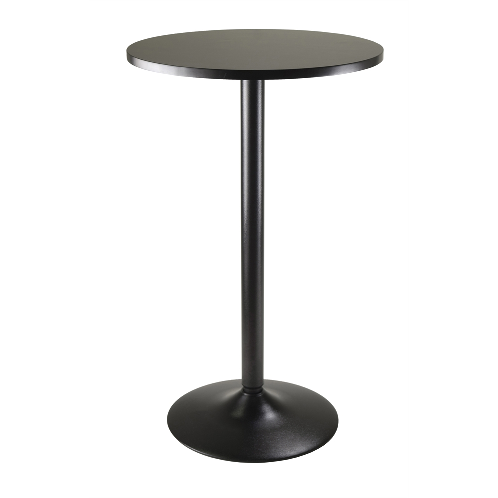 Pub Table Round Black MDF Top with Black leg and base. The main picture.