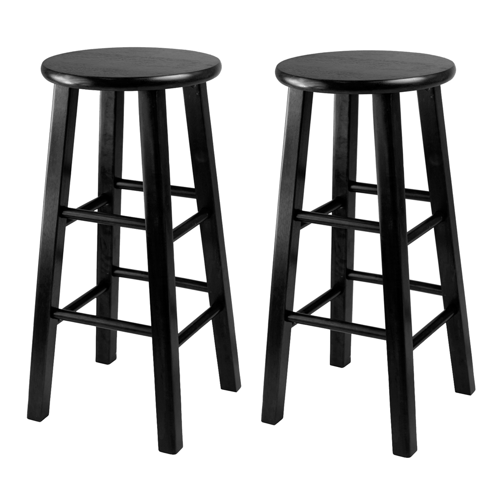 Pacey 2-Pc 24" Bar Stool Set Black. The main picture.